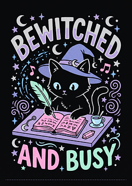 Bewitched and Busy Witch Cat