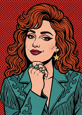 Pop Art Style Woman Portrait