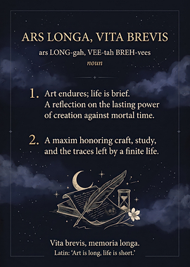 Ars Longa Vita Brevis Definition Poster