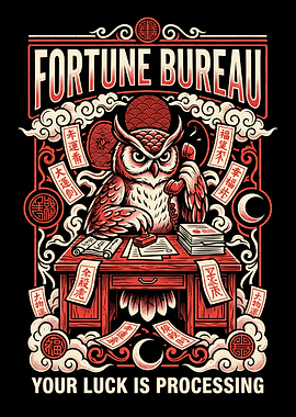 Fortune Bureau Owl Office Illustration