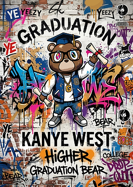 Kanye West Graduation Bear Graffiti Art