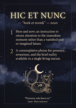 Hic Et Nunc Inspirational Poster