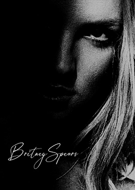 Britney Spears Black and White Portrait