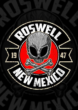 Roswell New Mexico Alien Skull Emblem