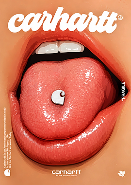 Carhartt Fragile Tongue Piercing Poster