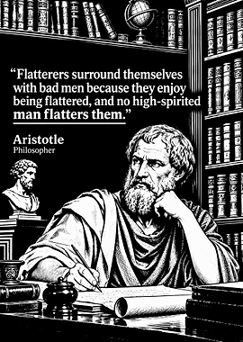 Aristotle Quote Philosophical Library Illustration