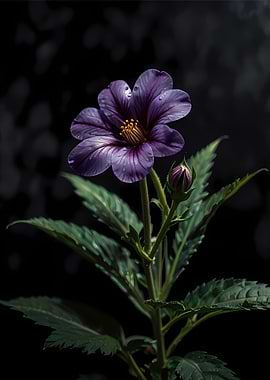 Elegant Purple Flower Against Dark Background
