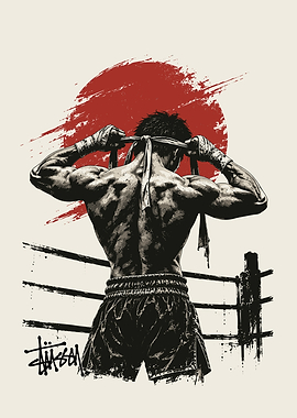 Muay Thai Fighter Preparing for Battle