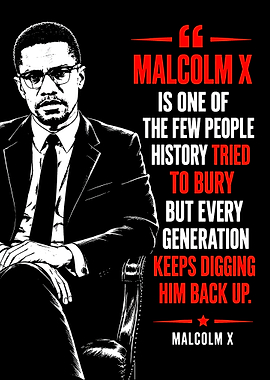 Malcolm X Inspirational Quote Poster