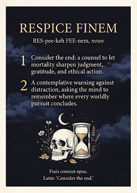 Respice Finem Latin Quote Poster