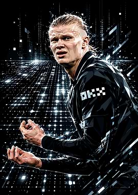 Erling Haaland Digital Art Portrait