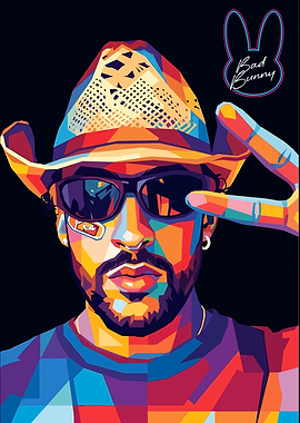 Bad Bunny Pop Art Portrait