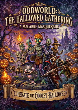 Oddworld The Hallowed Gathering Halloween Poster