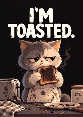 Grumpy Cat Eating Burnt Toast