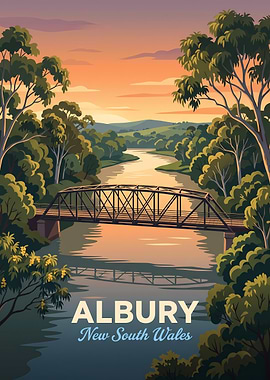Albury New South Wales Travel Poster