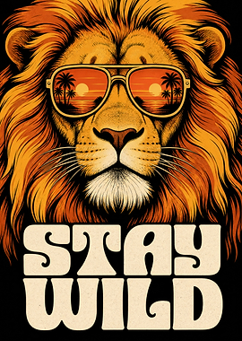 Wild Lion Sunglasses Poster
