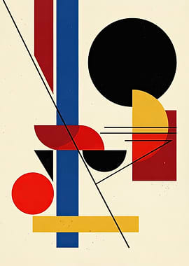 Bauhaus Inspired Geometric Abstract Art