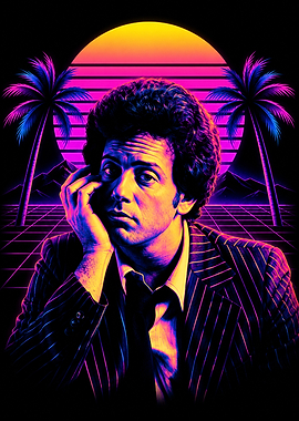 Billy Joel Synthwave Portrait