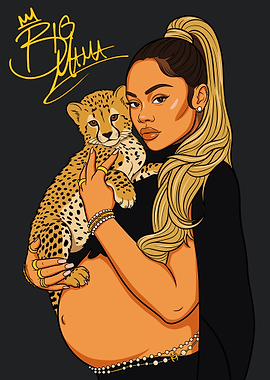 Latto Holding Cheetah Cub Illustration