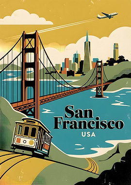 Vintage San Francisco Travel Poster