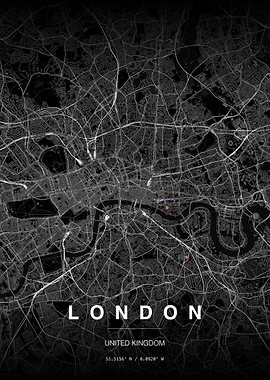 Minimalist London City Map Poster