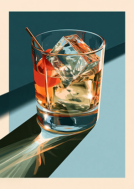 Old Fashioned Cocktail Illustration