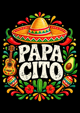 Papacito Mexican Themed Graphic Design