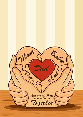 Family Puzzle Heart Keepsake