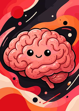 Cute Smiling Brain Illustration