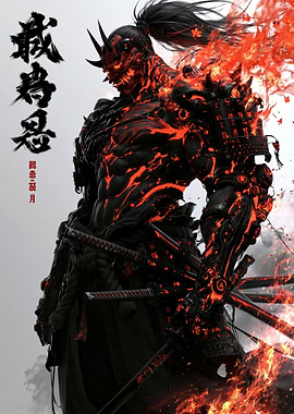 Fiery Oni Samurai Warrior