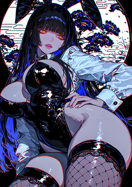 Anime Bunny Girl with Glowing Eyes