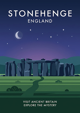 Stonehenge England Travel Poster