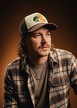Morgan Wallen Portrait in Plaid Shirt