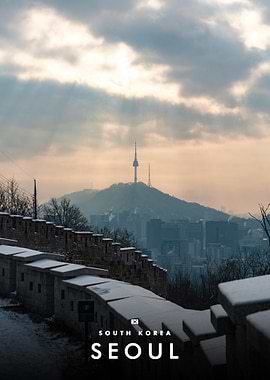 Seoul Namsan Tower Winter View