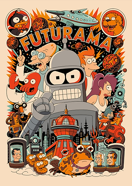 Futurama Ensemble Cast Poster