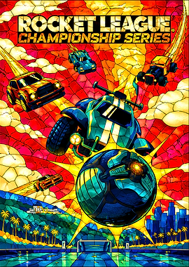 Rocket League Championship Series Stained Glass
