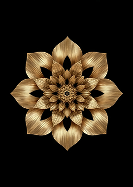 Golden Metallic Lotus Flower Mandala