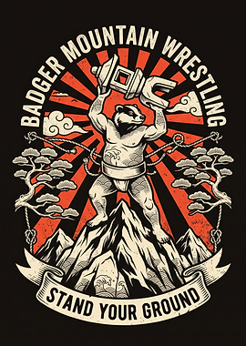 Badger Mountain Wrestling Sumo Illustration