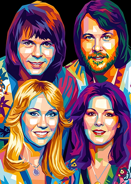 Colorful Pop Art Portrait of ABBA