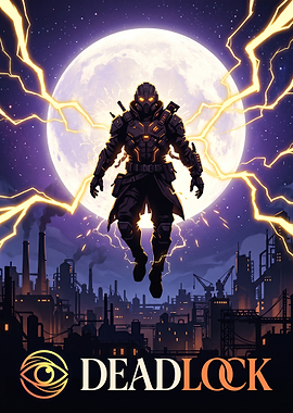 Deadlock Game Character Floating Above City