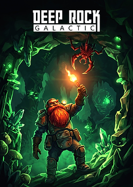 Deep Rock Galactic Cave Exploration Poster