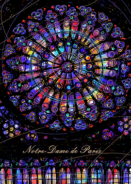 Notre-Dame de Paris Stained Glass Art