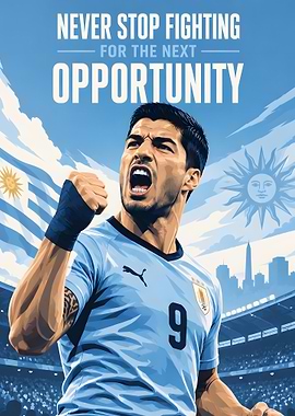 Luis Suarez Uruguay Soccer Poster