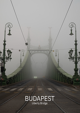 Foggy Liberty Bridge in Budapest