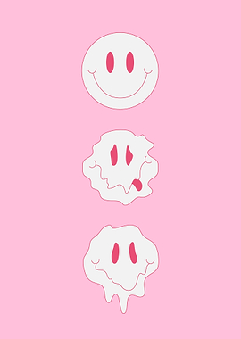 Melting pink Smiley Face