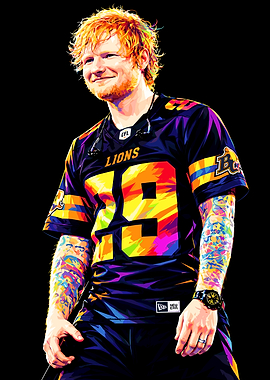 Ed Sheeran in BC Lions Jersey