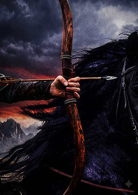 Mounted Archer on Dark Horse