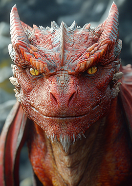 Close-up Portrait of a Red Dragon