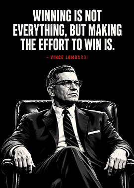 Vince Lombardi Inspirational Quote Poster