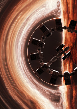 Interstellar Endurance Space Station Near Gargantua